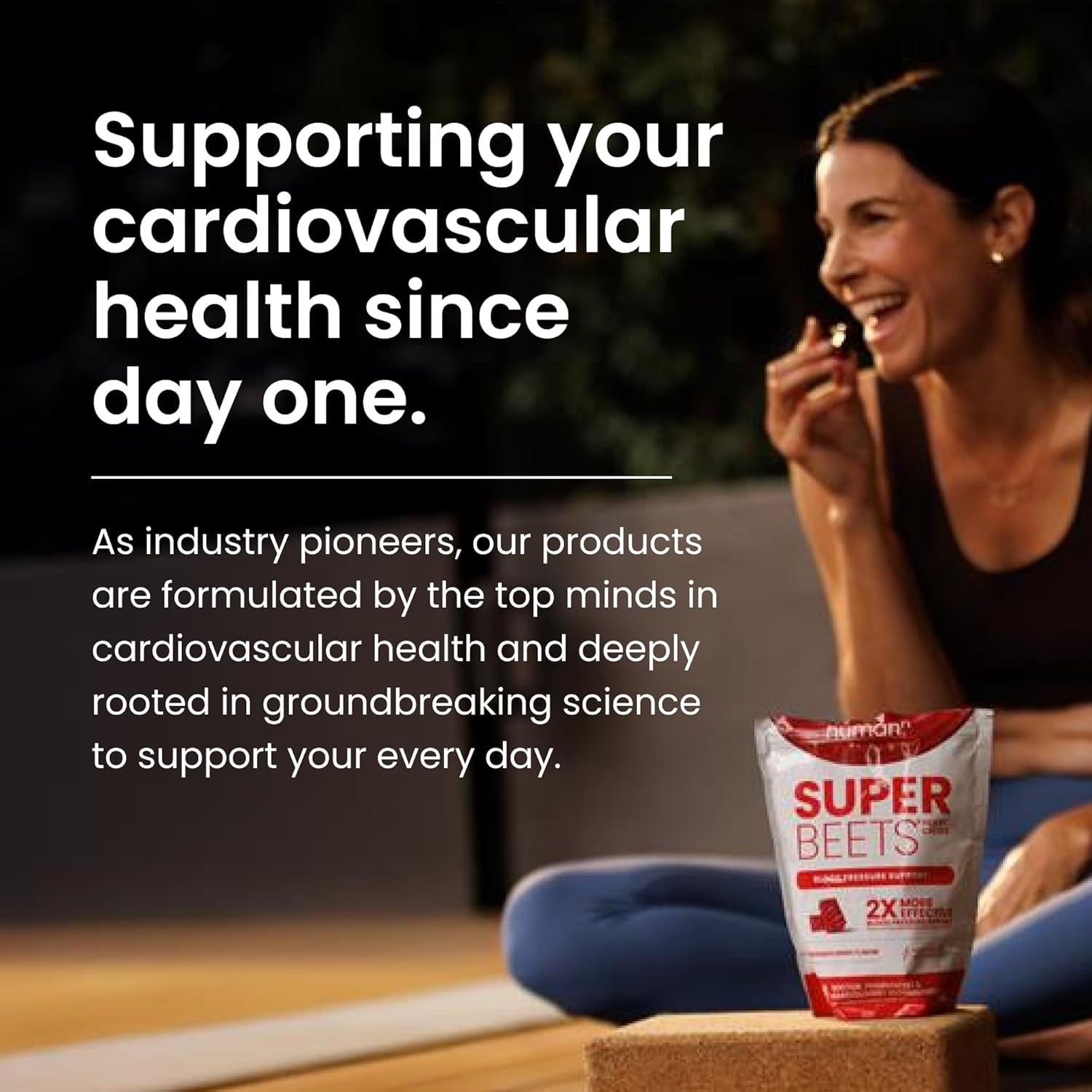 Humann Superbeets Heart Chews - Grape Seed Extract & Beet Root Powder - Pomegranate Berry Flavor - 60 Chews - Vitamen Store
