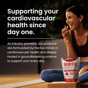 Humann Superbeets Heart Chews - Grape Seed Extract & Beet Root Powder - Pomegranate Berry Flavor - 60 Chews - Vitamen Store