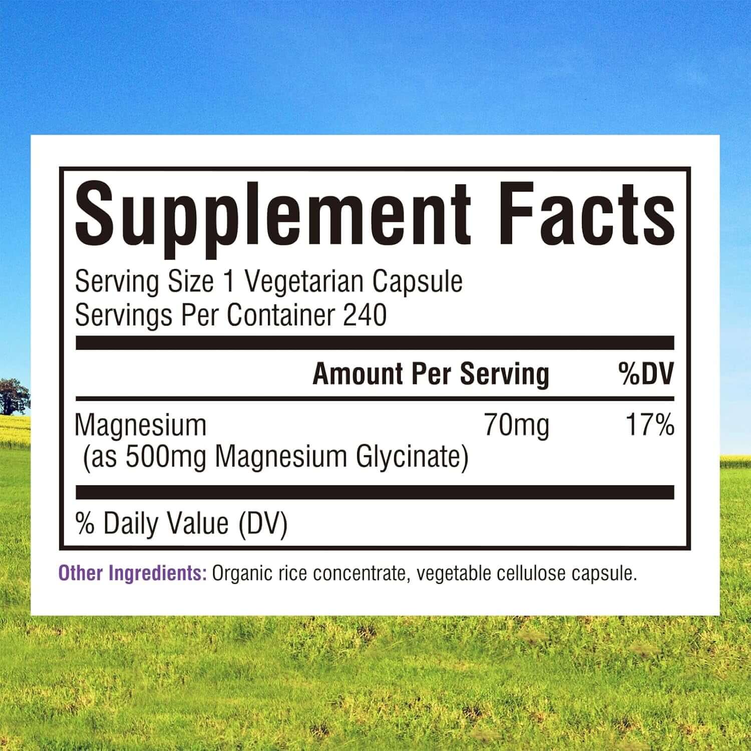 Innate Vitality Magnesium Glycinate 500Mg | 70Mg Elemental Magnesium Supplement - High Absorption, Non Buffered, Non - Gmo & No Gluten - Nerve, Muscle, Bone & Heart Health - 240 Caps, 8 Month Supply - Vitamen Store