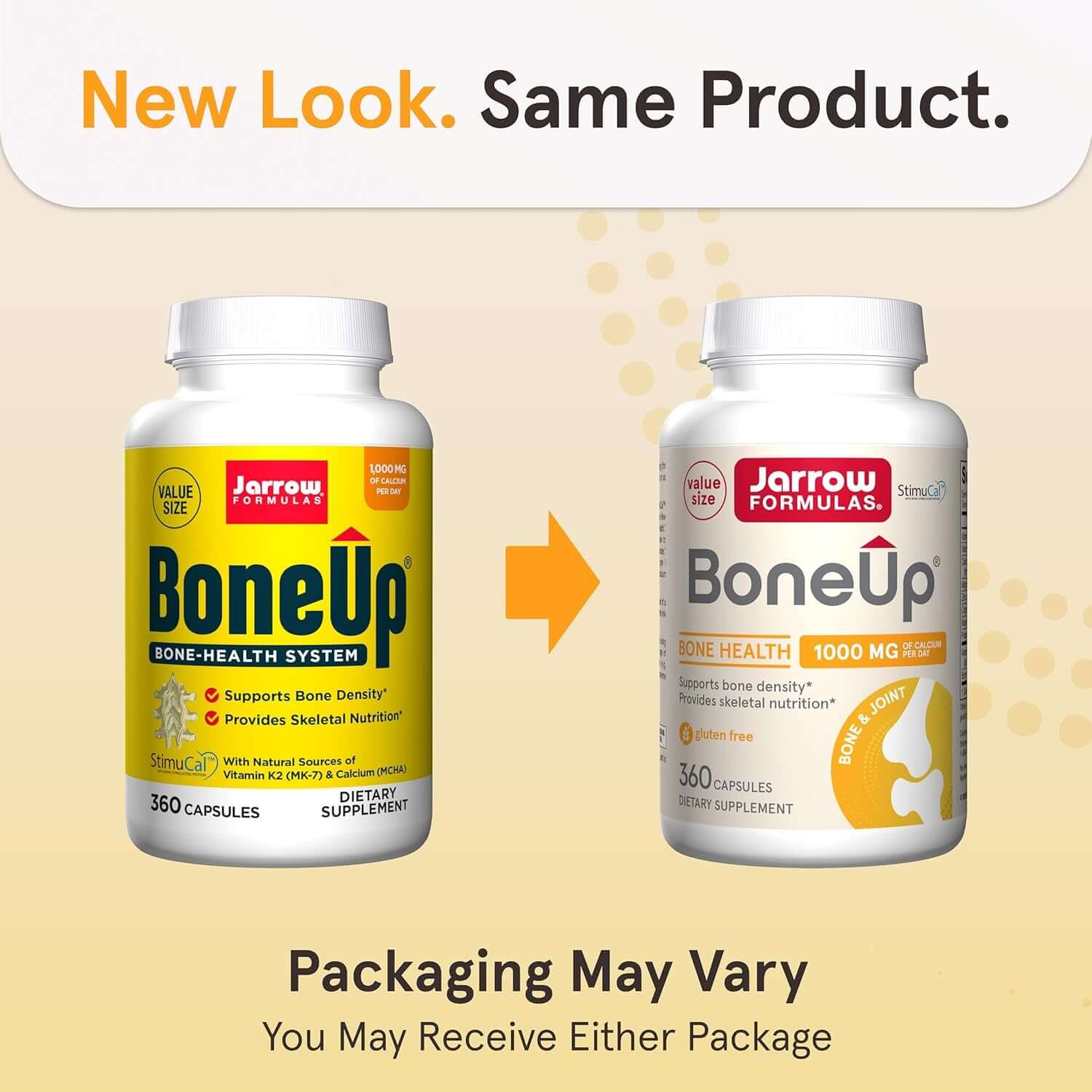 Jarrow Formulas Boneup for Bone Density - Vitamin D3 and K2, Calcium Support, 360 Capsules, Promotes Skeletal Nutrition, up to 60 Days Supply - Vitamen Store