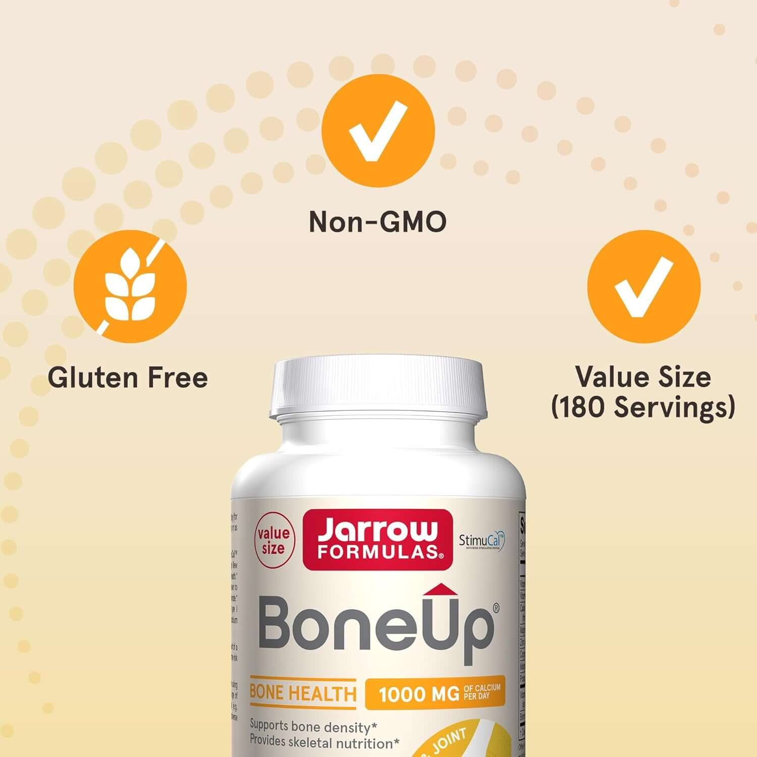 Jarrow Formulas Boneup for Bone Density - Vitamin D3 and K2, Calcium Support, 360 Capsules, Promotes Skeletal Nutrition, up to 60 Days Supply - Vitamen Store