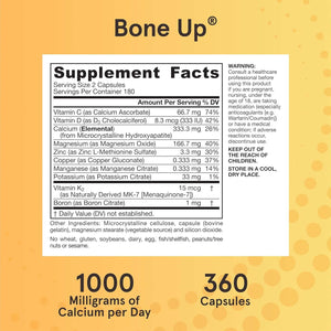 Jarrow Formulas Boneup for Bone Density - Vitamin D3 and K2, Calcium Support, 360 Capsules, Promotes Skeletal Nutrition, up to 60 Days Supply - Vitamen Store
