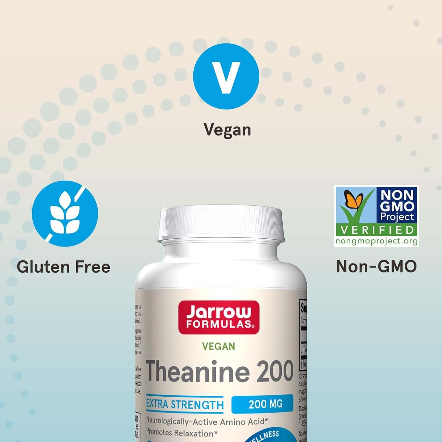 Jarrow Formulas Extra Strength Theanine 200 Mg, 60 Veggie Capsules, 60 Day Supply - Vitamen Store