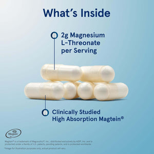 Jarrow Formulas Magnesium L - Threonate, Magmind Magtein Brain Supplements for Memory Support, 90 Veggie Capsules, up to a 30 Day Supply - Vitamen Store