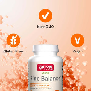 Jarrow Formulas Zinc Balance 15 mg with Copper – 100 Veggie Caps – Gluten‑Free & Vegan - Vitamen Store