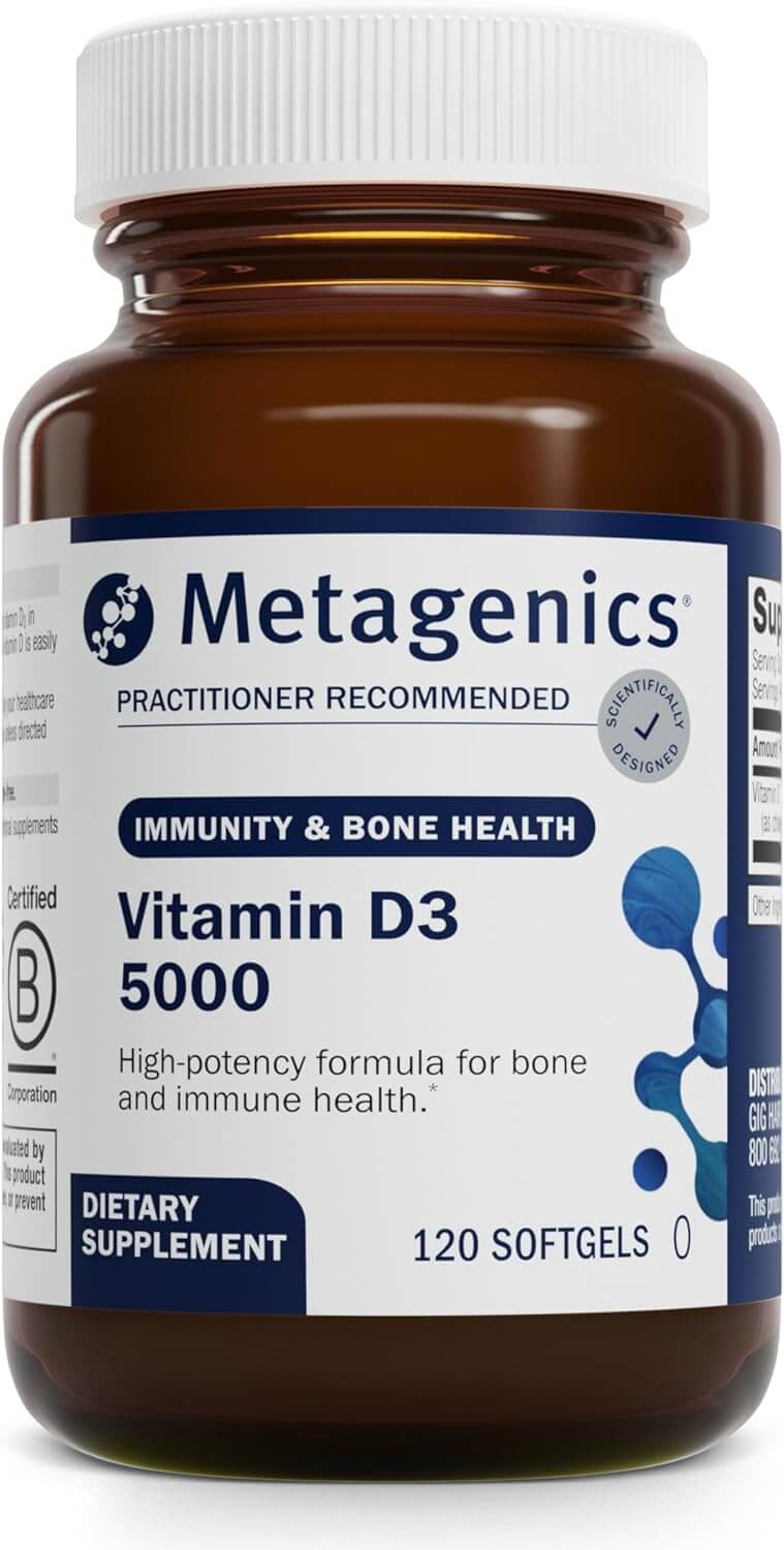 Metagenics D3 5000™ – Vitamin D Supplement 5,000 IU (325 mcg) – Support for Bone, Cardiovascular, and Immune Health* | 120 softgels - Vitamen Store