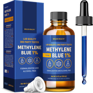 Methylene Blue 1% Solution - USP Grade for Lab & Technical Use - Amber Glass Bottle, 3.4oz - Vitamen Store