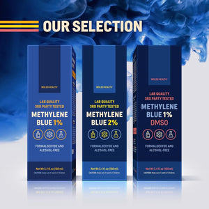 Methylene Blue 1% Solution - USP Grade for Lab & Technical Use - Amber Glass Bottle, 3.4oz - Vitamen Store