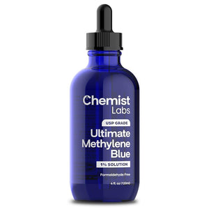 Methylene Blue 1% Solution - USP - Grade Liquid Drops - 4oz (120ml) - Made in USA - Vitamen Store