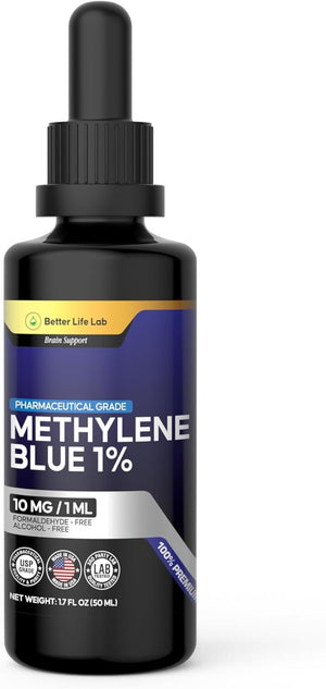 Methylene Blue 1% Solution with Dropper - Made in USA - 50ml Bottle - Vitamen Store