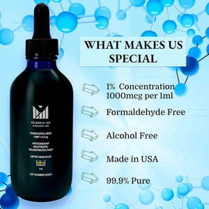 Methylene Blue Pharmaceutical Grade - Third Party Tested - Formaldehyde & Alcohol - Free - Methylene Blue 1% for Humans - USP Grade Brain Health Dietary Supplement - Made in USA (118ML Bottle) - Vitamen Store