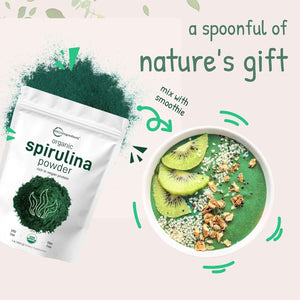 Micro Ingredients Organic Spirulina Powder – 16 oz Raw Arthrospira Platensis, 70% Vegan Protein, Rich in Minerals & Vitamins – Non‑GMO & Non‑Irradiated - Vitamen Store