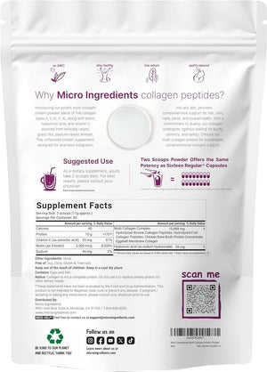Multi Collagen Protein Powder, 2Lbs – Hydrolyzed Collagen Peptides | Type I,II,III,V,X with Biotin 10000Mcg, Hyaluronic Acid, Vitamin C – Unflavored – Keto & Paleo Friendly, Easy Dissolve, Non - Gmo - Vitamen Store