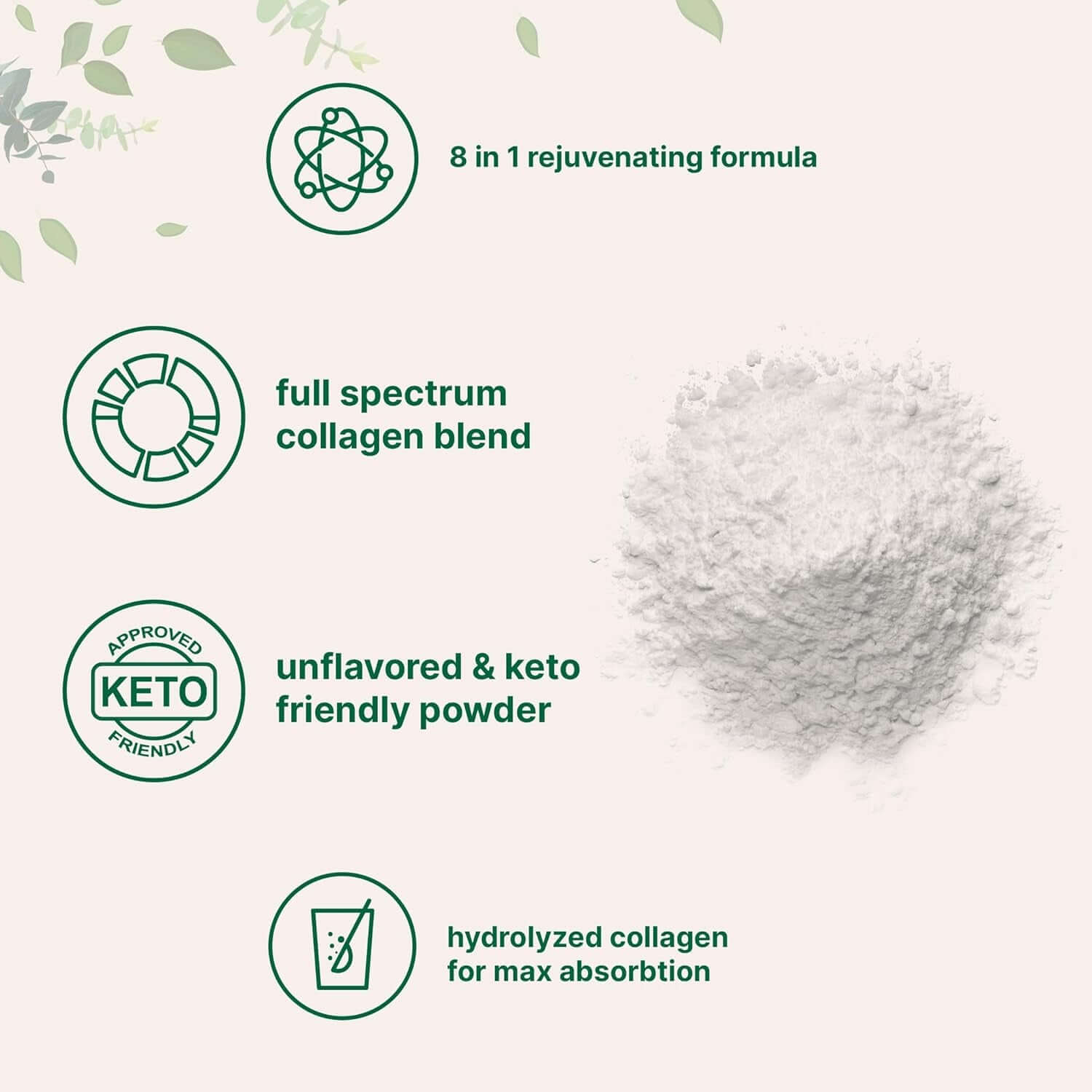 Multi Collagen Protein Powder, 2Lbs – Hydrolyzed Collagen Peptides | Type I,II,III,V,X with Biotin 10000Mcg, Hyaluronic Acid, Vitamin C – Unflavored – Keto & Paleo Friendly, Easy Dissolve, Non - Gmo - Vitamen Store
