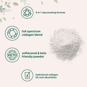 Multi Collagen Protein Powder, 2Lbs – Hydrolyzed Collagen Peptides | Type I,II,III,V,X with Biotin 10000Mcg, Hyaluronic Acid, Vitamin C – Unflavored – Keto & Paleo Friendly, Easy Dissolve, Non - Gmo - Vitamen Store