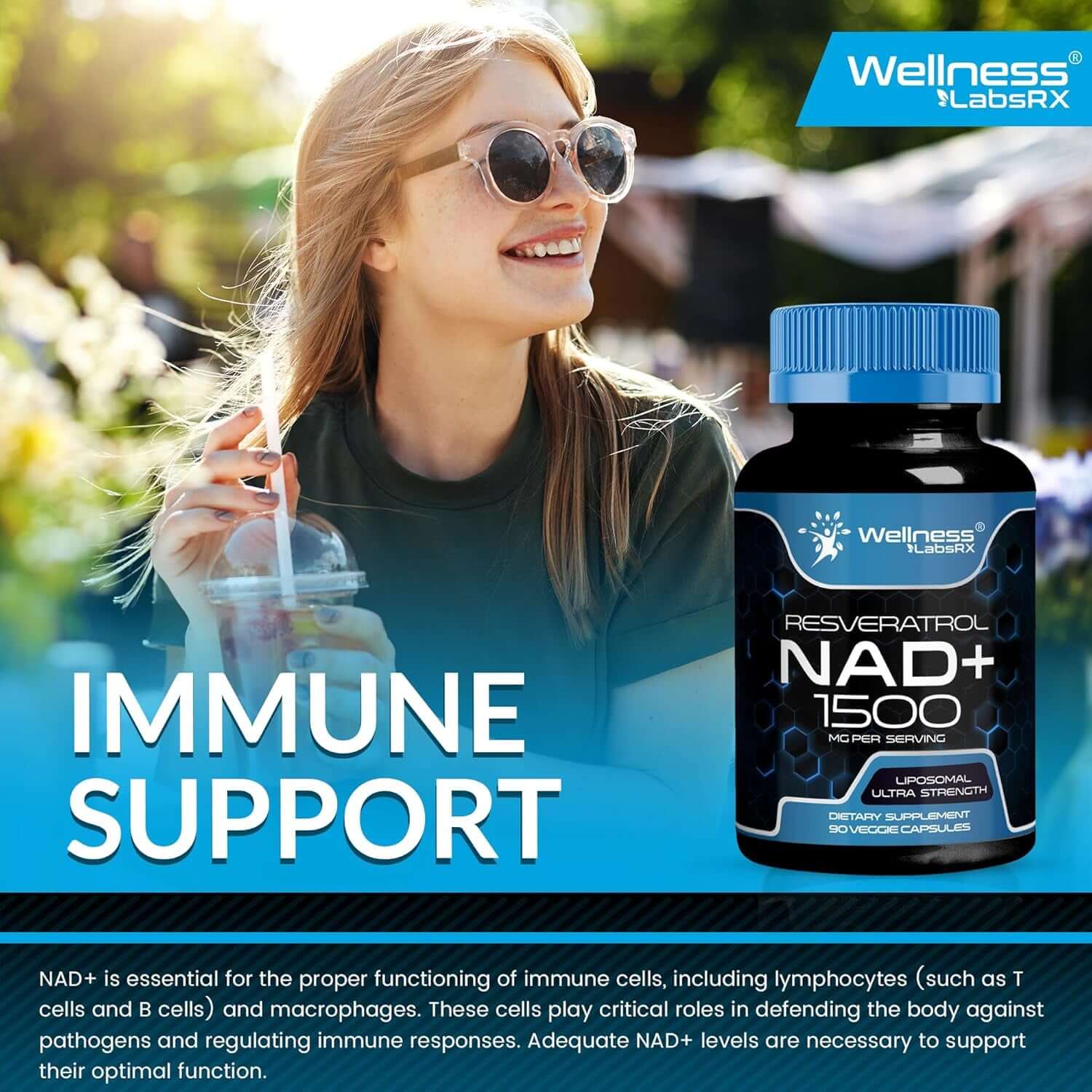 NAD+ Supplement 1500mg with Resveratrol – Liposomal, Ultra Strength, USA Made – 3 Pack - Vitamen Store