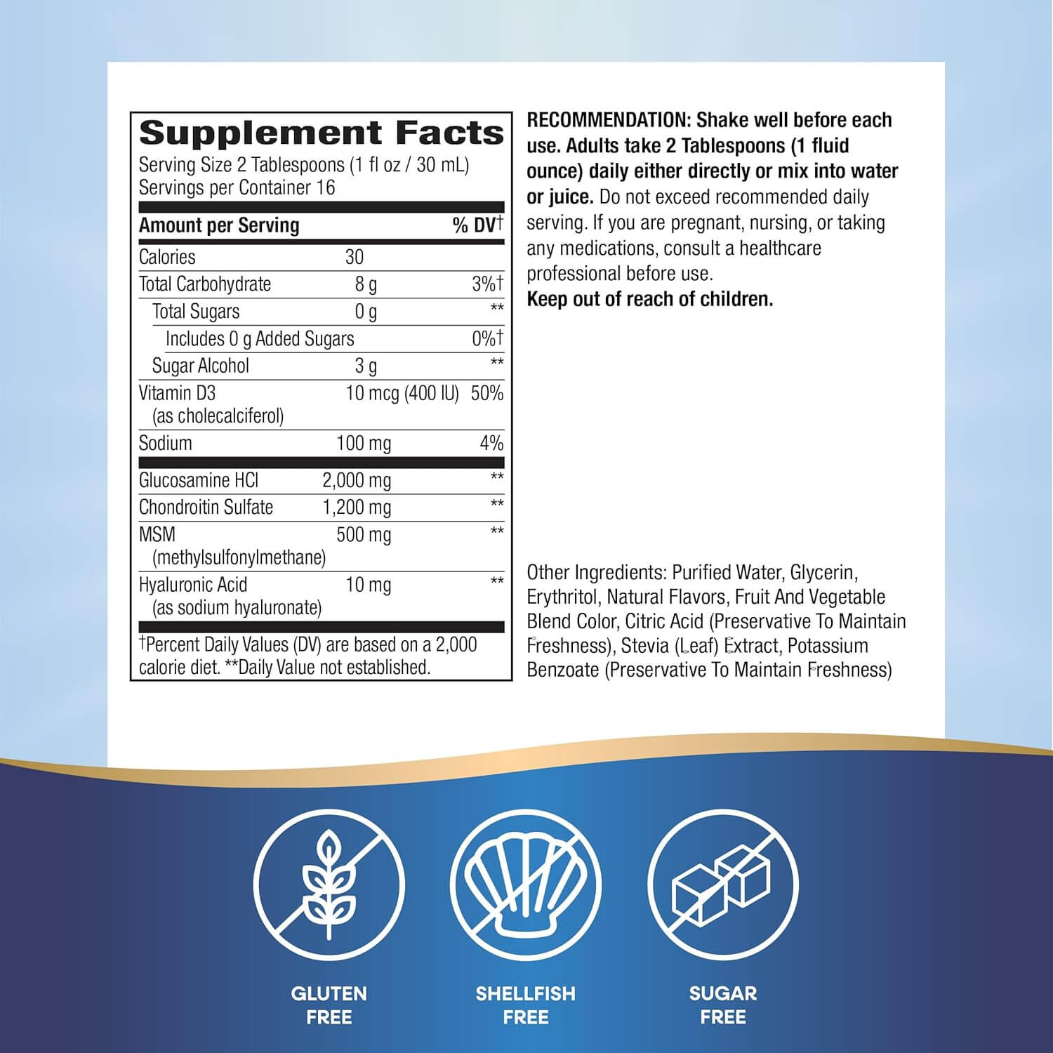 Nature's Way Joint Movement Glucosamine Liquid – Ultra Strength with Chondroitin, MSM & Vitamin D3 – Berry Flavored, 16 Fl Oz (Packaging May Vary) - Vitamen Store