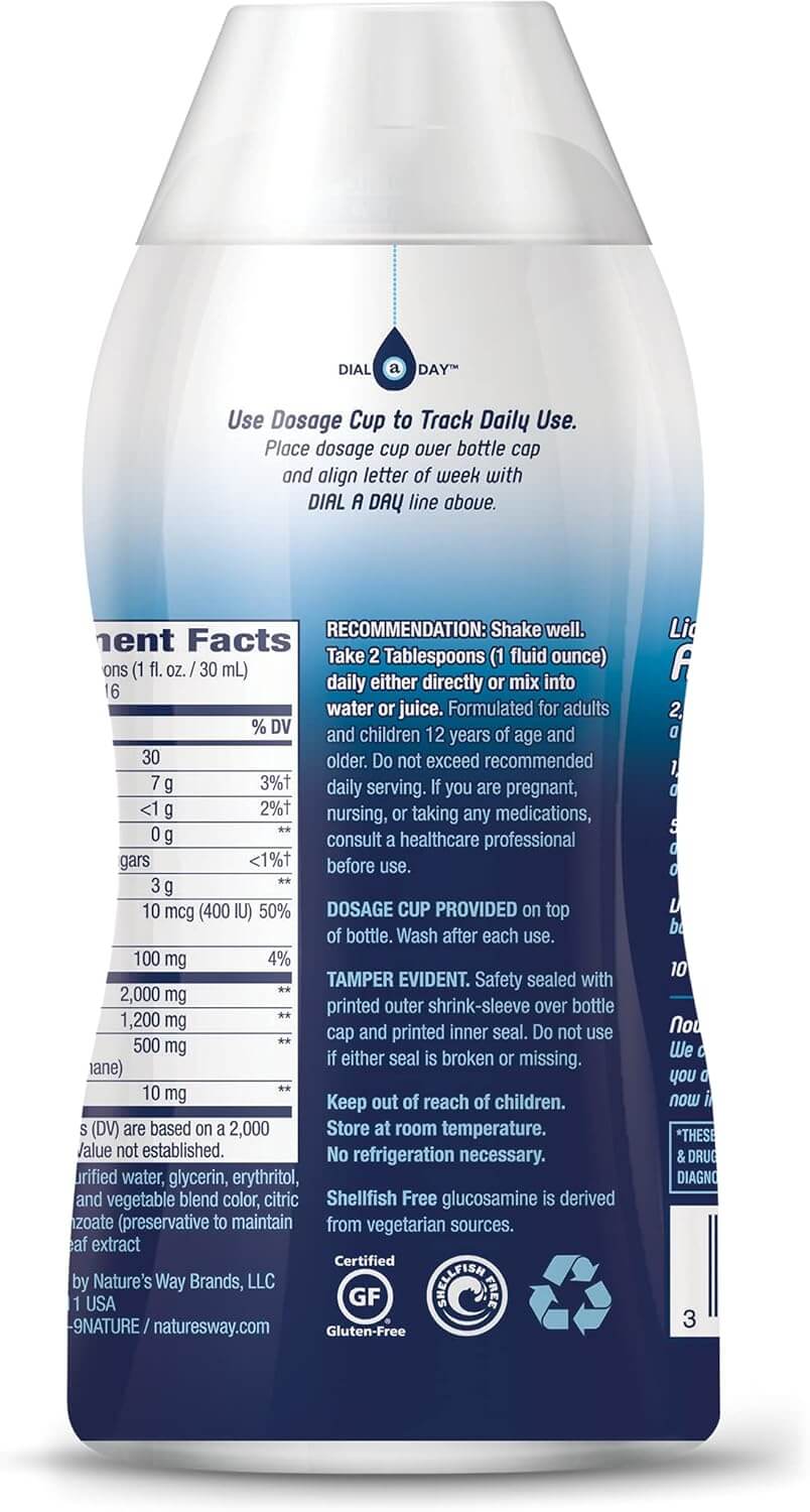 Nature's Way Joint Movement Glucosamine Liquid – Ultra Strength with Chondroitin, MSM & Vitamin D3 – Berry Flavored, 16 Fl Oz (Packaging May Vary) - Vitamen Store