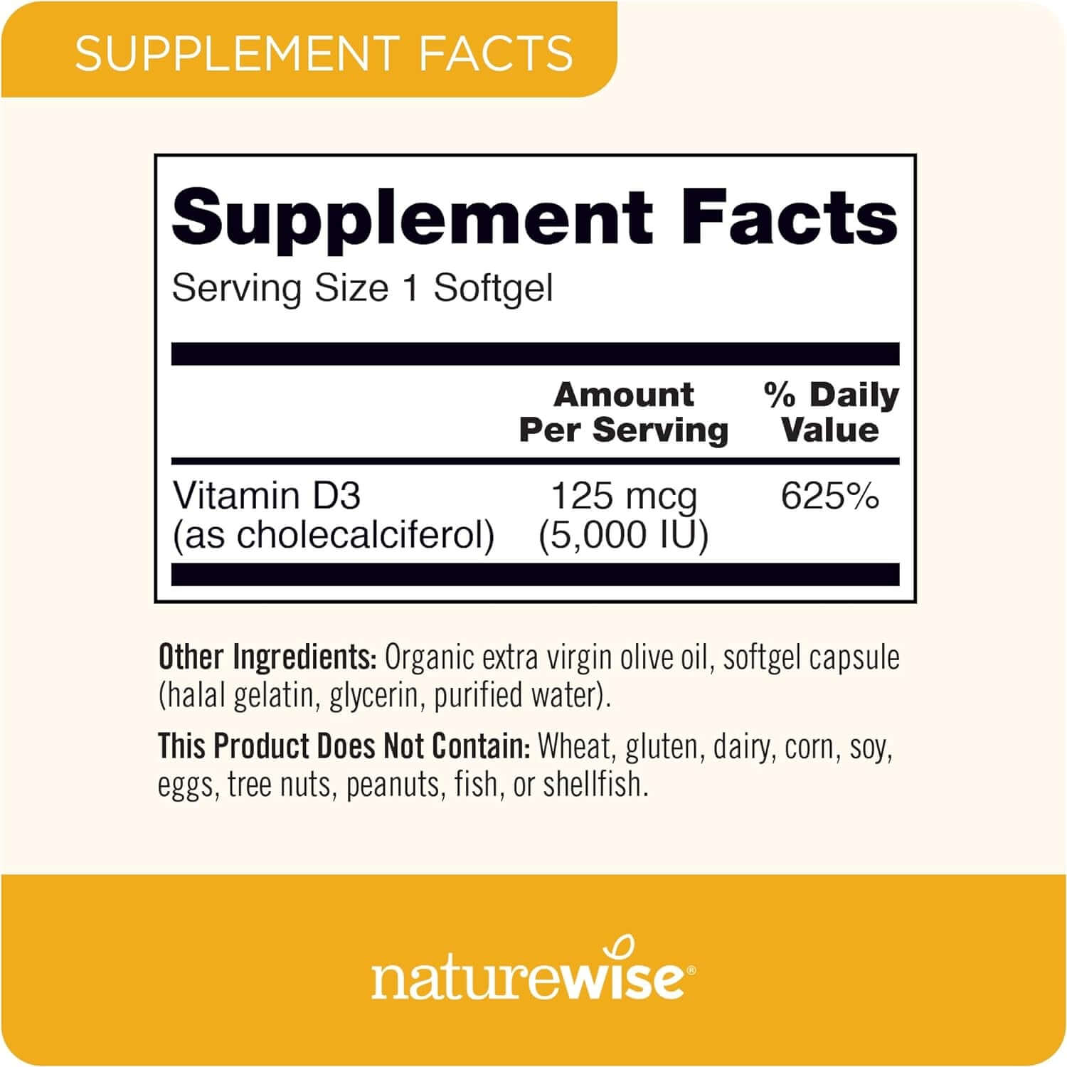 Naturewise Vitamin D3 5000Iu (125 Mcg) 1 Year Supply for Immune Support, Healthy Muscle Function, and Bone Health - Non - Gmo, Gluten Free in Organic Extra Virgin Olive Oil, (Mini Softgel), 360 Count - Vitamen Store