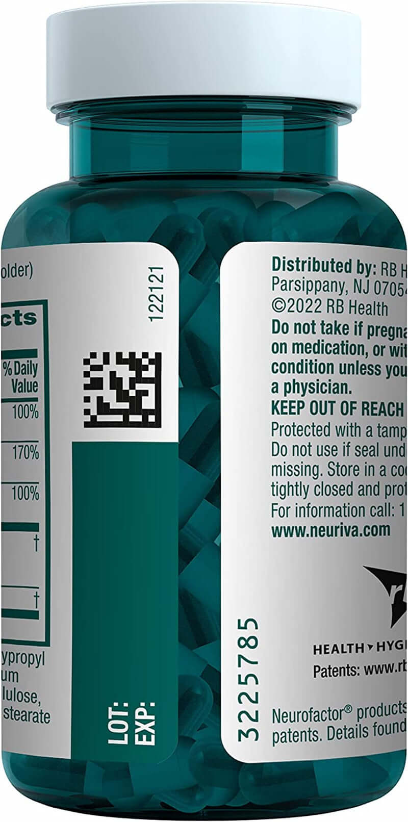 NEURIVA plus Brain Supplement for Memory and Focus Clinically Tested Nootropics for Concentration for Mental Clarity, Cognitive Enhancement Vitamins B6, B12, Phosphatidylserine 30 Capsules - Vitamen Store