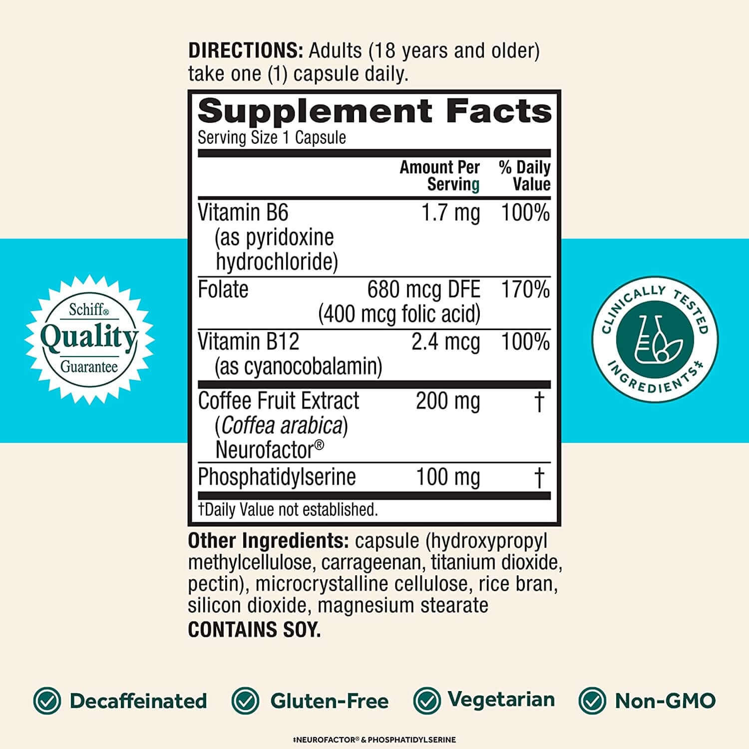 NEURIVA plus Brain Supplement for Memory and Focus Clinically Tested Nootropics for Concentration for Mental Clarity, Cognitive Enhancement Vitamins B6, B12, Phosphatidylserine 30 Capsules - Vitamen Store