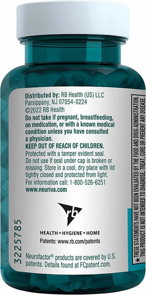 NEURIVA plus Brain Supplement for Memory and Focus Clinically Tested Nootropics for Concentration for Mental Clarity, Cognitive Enhancement Vitamins B6, B12, Phosphatidylserine 30 Capsules - Vitamen Store