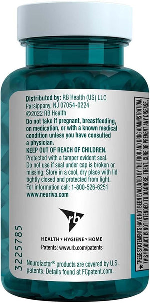 NEURIVA plus Brain Supplement for Memory and Focus Clinically Tested Nootropics for Concentration for Mental Clarity, Cognitive Enhancement Vitamins B6, B12, Phosphatidylserine 30 Capsules - Vitamen Store
