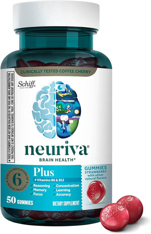 Neuriva Plus Strawberry Gummies – Phosphatidylserine & Neurofactor with Vitamins B6 & B12 – 50 Count - Vitamen Store