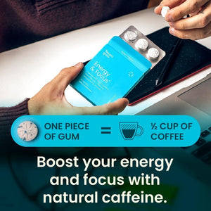 Neurogum Energy Caffeine Gum - Peppermint - 54 Pieces - Sugar Free - Vitamen Store