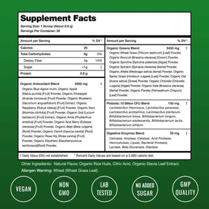 Nutrachamps Super Greens Powder Premium Superfood | 20+ Organic Green Veggie Whole Foods | Alfalfa, Spirulina, Chlorella & More | Antioxidant, Digestive Enzyme & Probiotic Blends | Watermelon - Vitamen Store