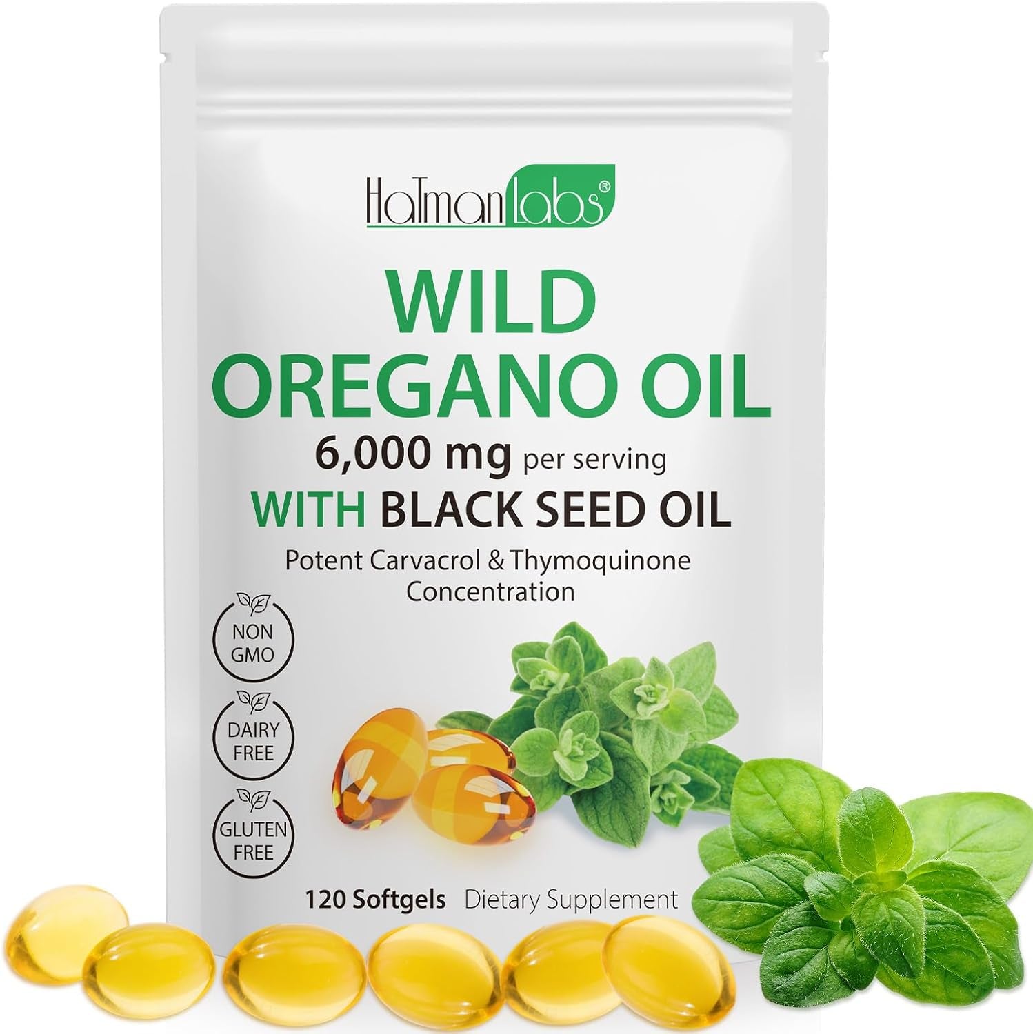 Oil of Oregano with Black Seed Oil - Organic, Non - Gmo, Gluten Free - 120 Softgels - Vitamen Store