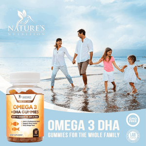 Omega 3 Fish Oil Gummies Tasty Natural Orange Flavor Extra Strength Dha & Epa - Natural Brain Support and Joints Support, Delicious Gummy Vitamin for Men & Women - 120 Gummies - Vitamen Store
