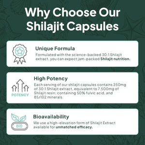 One - Per - Day Shilajit Capsules – Natural Shilajit Supplement – 30 Count - Vitamen Store