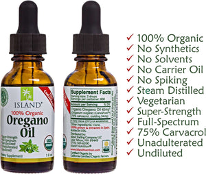 Oregano Oil Organic Liquid Drops - 100% Pure & Undiluted - Usda - Certified Organic (1 Oz) 75% Carvacrol - Grown in Spain - Immune Support Supplement with Oil of Oregano. - Vitamen Store