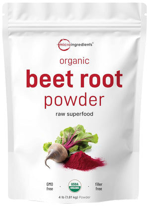 Organic Beet Root Powder, 4 Pounds | Cold Pressed, Water Soluble, High Concentrated Raw Beet Supplement | Superfood Drink Mix | Non - Gmo, Vegan Friendly, Plant Based - Vitamen Store