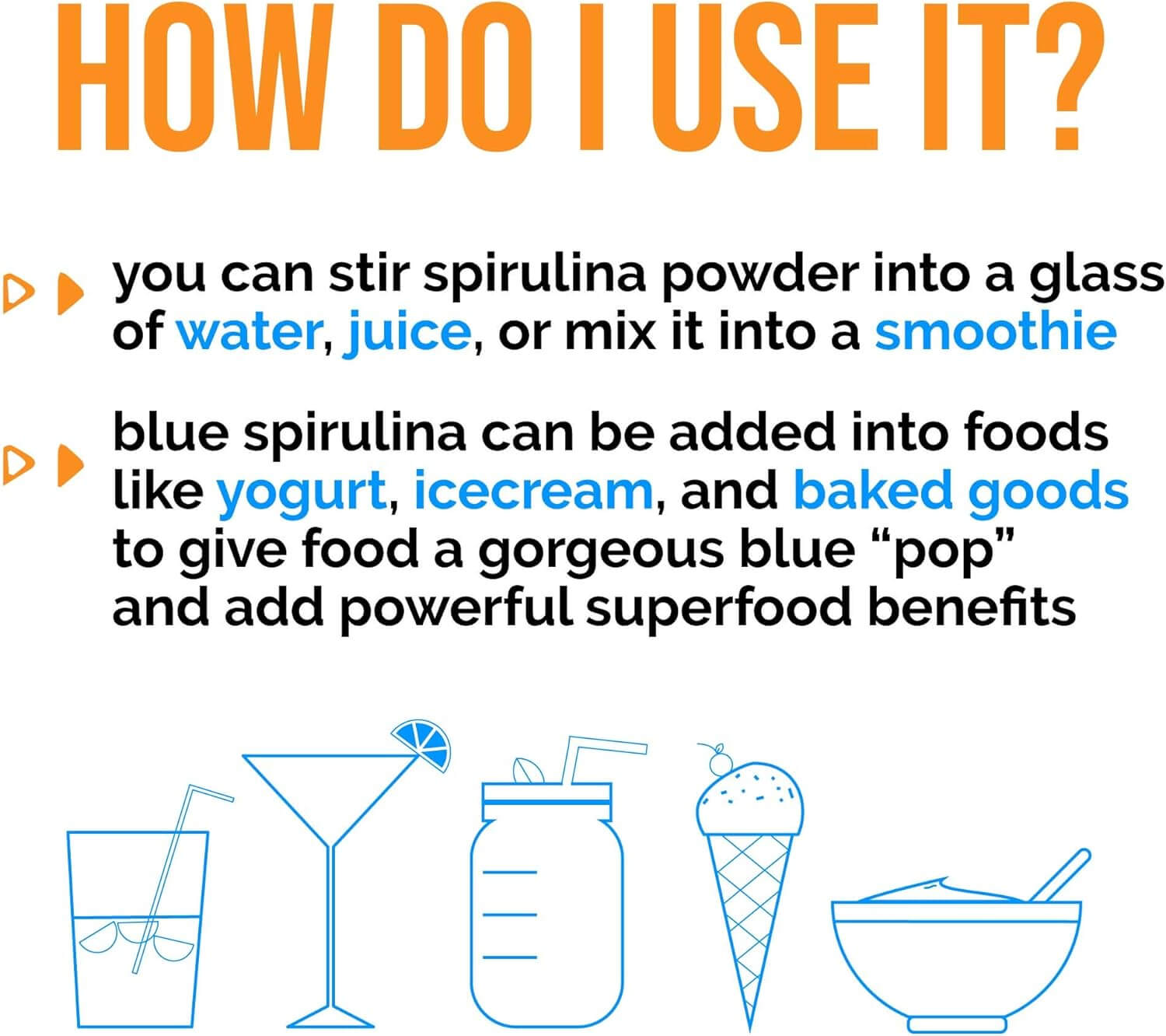 Organic Blue Spirulina Powder – 100% Pure Blue - Green Algae, No Fishy Smell – Natural Food Coloring for Smoothies & Protein Drinks – USDA Certified, Non - GMO, Gluten - Free, Vegan – 60 Servings - Vitamen Store