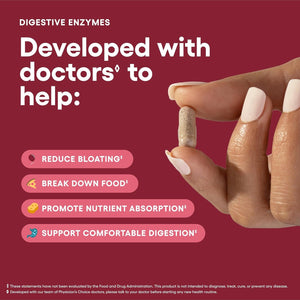 Physician's CHOICE Digestive Enzymes – Multi - Enzyme Blend with Organic Prebiotics and Probiotics – 60 Capsules - Vitamen Store