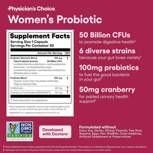 Physician'S Choice Probiotics for Women - PH Balance, Digestive, UT, & Feminine Health - 50 Billion CFU - 6 Unique Strains for Women - Organic Prebiotics, Cranberry Extract+ - Womens Probiotic - 84 CT - Vitamen Store