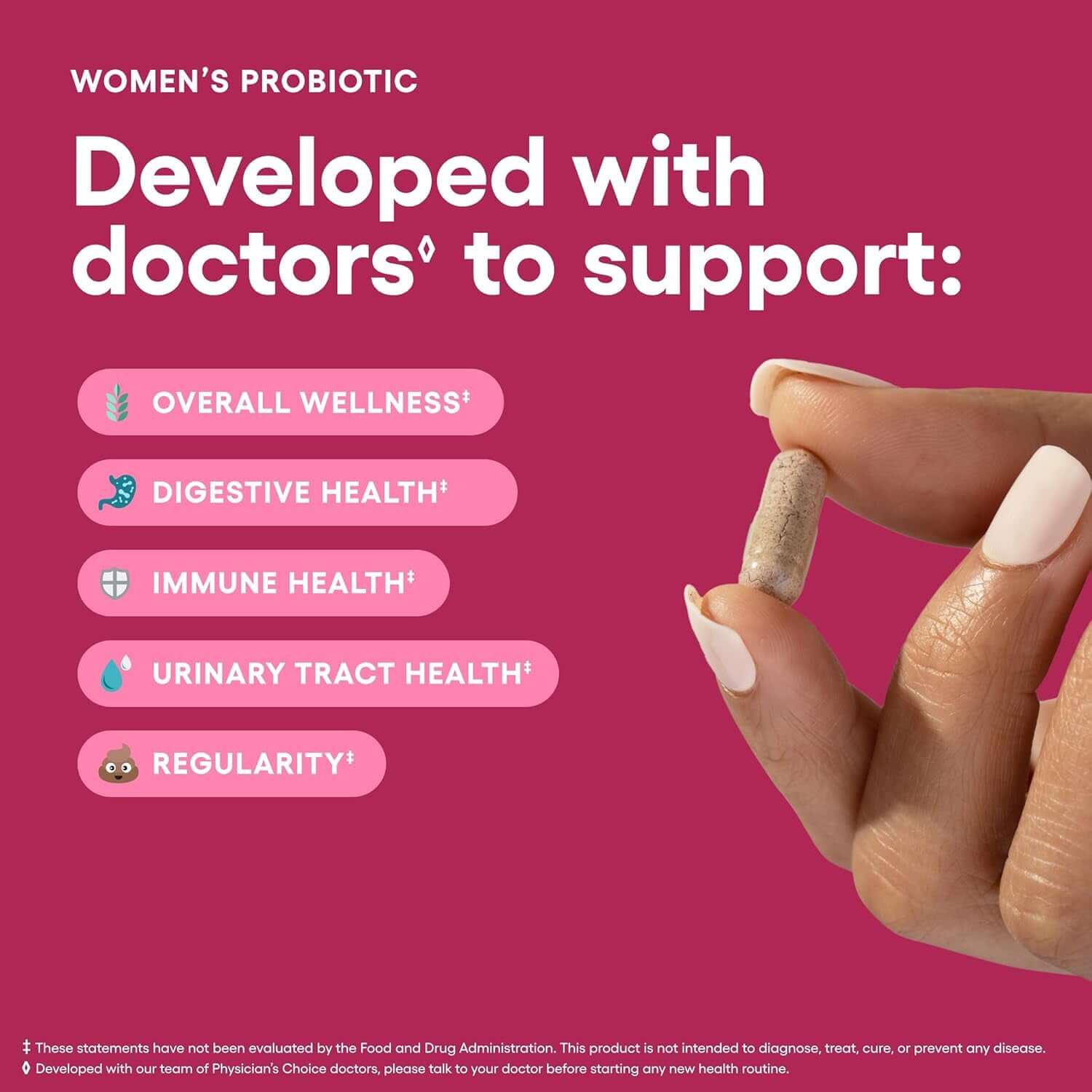 Physician'S Choice Probiotics for Women - PH Balance, Digestive, UT, & Feminine Health - 50 Billion CFU - 6 Unique Strains for Women - Organic Prebiotics, Cranberry Extract+ - Womens Probiotic - 84 CT - Vitamen Store