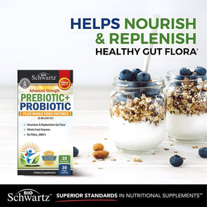 Prebiotics and Probiotics with Whole Food Enzymes – Shelf - Stable Capsules – Non - GMO, Gluten - Free, Dairy - Free – 30 Count - Vitamen Store