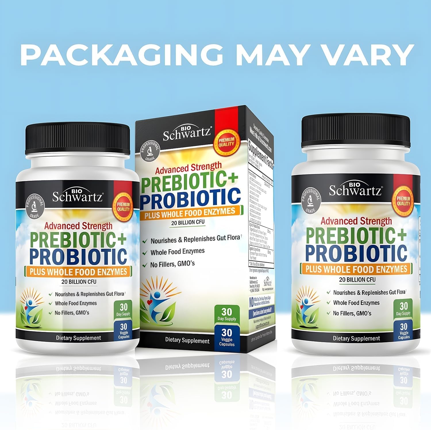 Prebiotics and Probiotics with Whole Food Enzymes – Shelf - Stable Capsules – Non - GMO, Gluten - Free, Dairy - Free – 30 Count - Vitamen Store