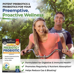 Prebiotics and Probiotics with Whole Food Enzymes – Shelf - Stable Capsules – Non - GMO, Gluten - Free, Dairy - Free – 30 Count - Vitamen Store