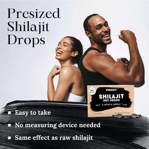 Pure Himalayan Shilajit Dry Drops, 100% Pure Natural Shilajit, Grade A, Max Potency 85+ Clean Trace Minerals & Fulvic Acid for Energy, Metabolism & Immune Support Supplement for Men & Women (60 Tabs) - Vitamen Store