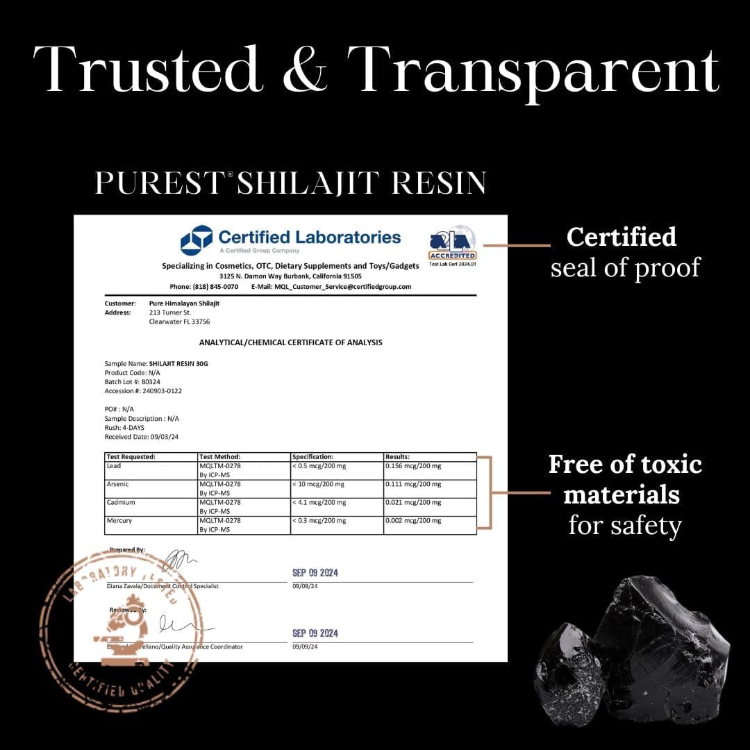 Pure Himalayan Shilajit Resin – Grade A with 85+ Plant - Derived Trace Minerals and Fulvic Acid – Third - Party Lab Tested – 30g - Vitamen Store