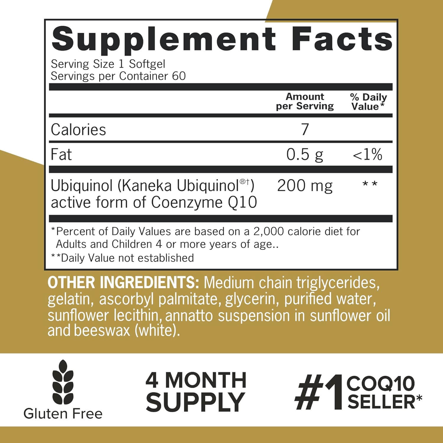 Qunol Ubiquinol Coq10 200Mg Softgels, Powerful Antioxidant for Heart and Vascular Health, Essential for Energy Production, Natural Supplement Active Form of Coq10, 120 Softgels (60 Count, Pack of 2) - Vitamen Store