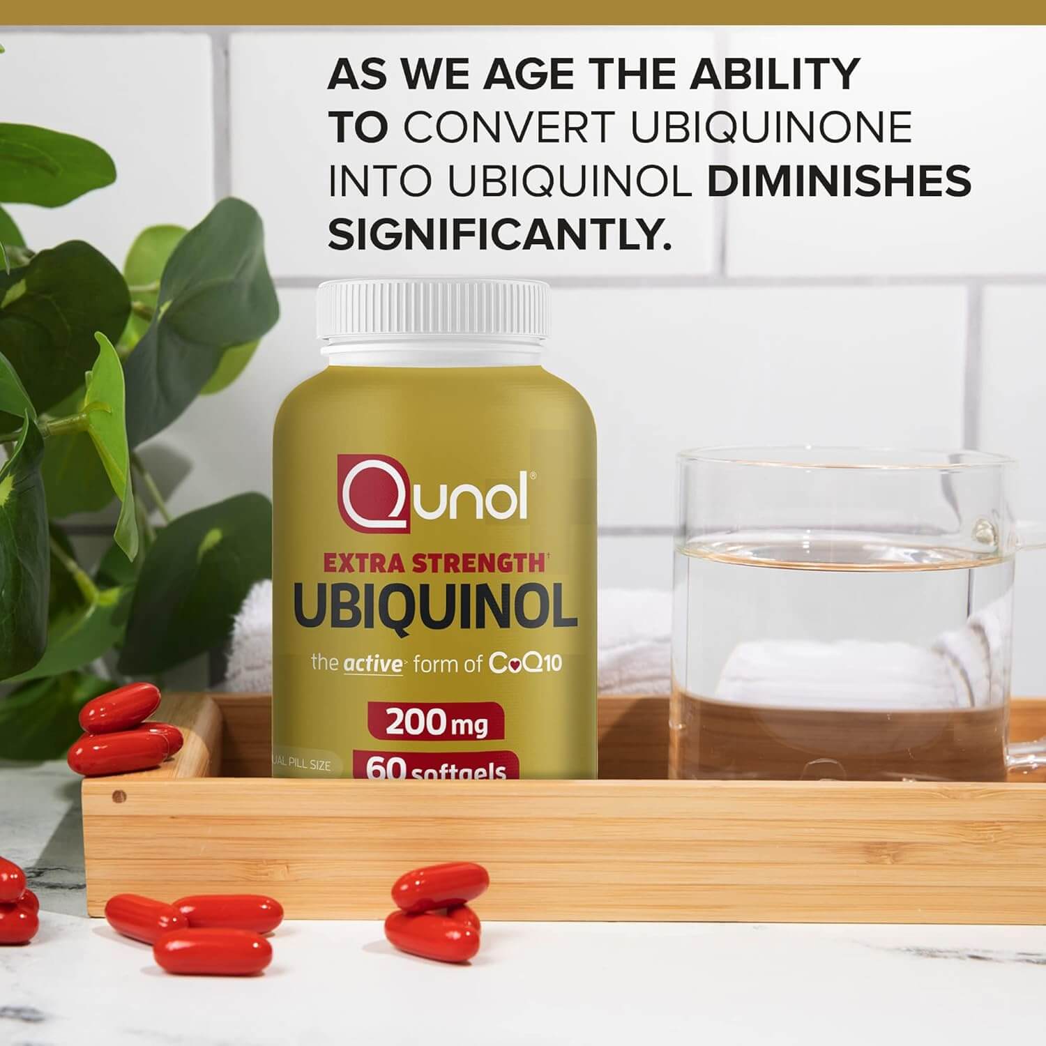 Qunol Ubiquinol Coq10 200Mg Softgels, Powerful Antioxidant for Heart and Vascular Health, Essential for Energy Production, Natural Supplement Active Form of Coq10, 120 Softgels (60 Count, Pack of 2) - Vitamen Store