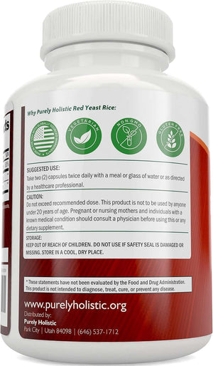Red Yeast Rice 1200mg with CoQ10 & Flush - Free Niacin – 120 Vegetarian Capsules, Non - Irradiated & Citrinin - Free - Vitamen Store