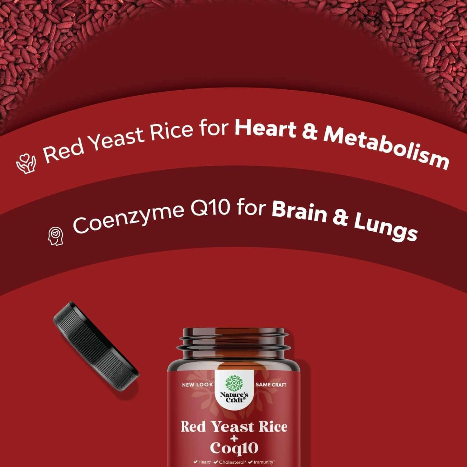Red Yeast Rice with CoQ10 – 1200mg per Serving, Extra Strength, Vegan & Non - GMO – 120 Capsules - Vitamen Store