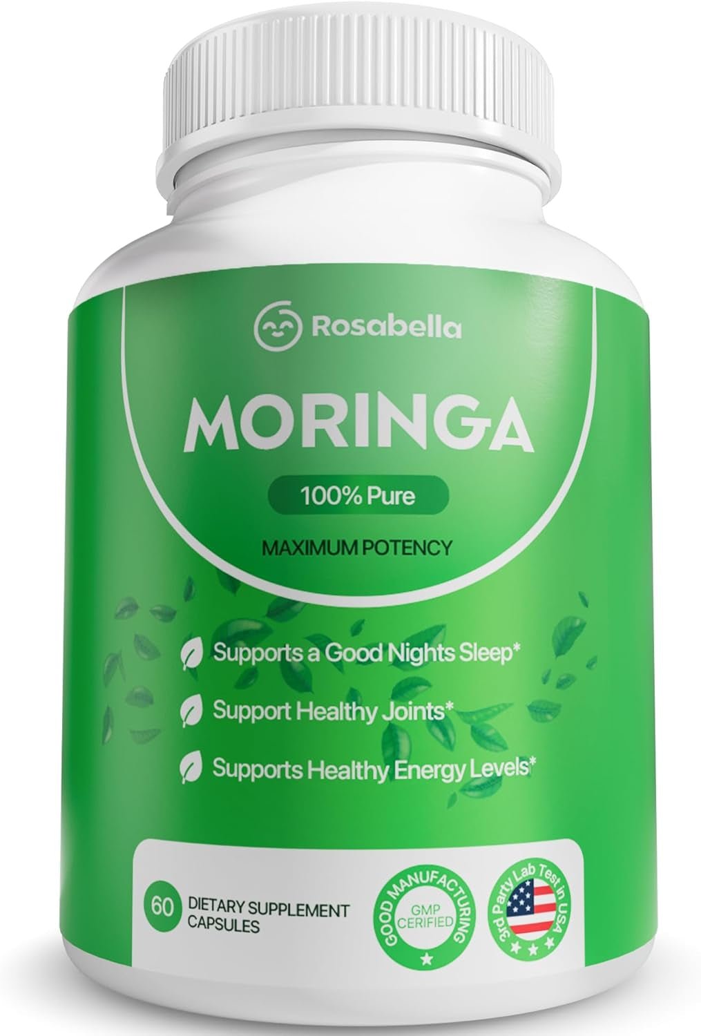 Rosabella Moringa Capsules - Pure Moringa Powder - 60 Count - Vitamen Store