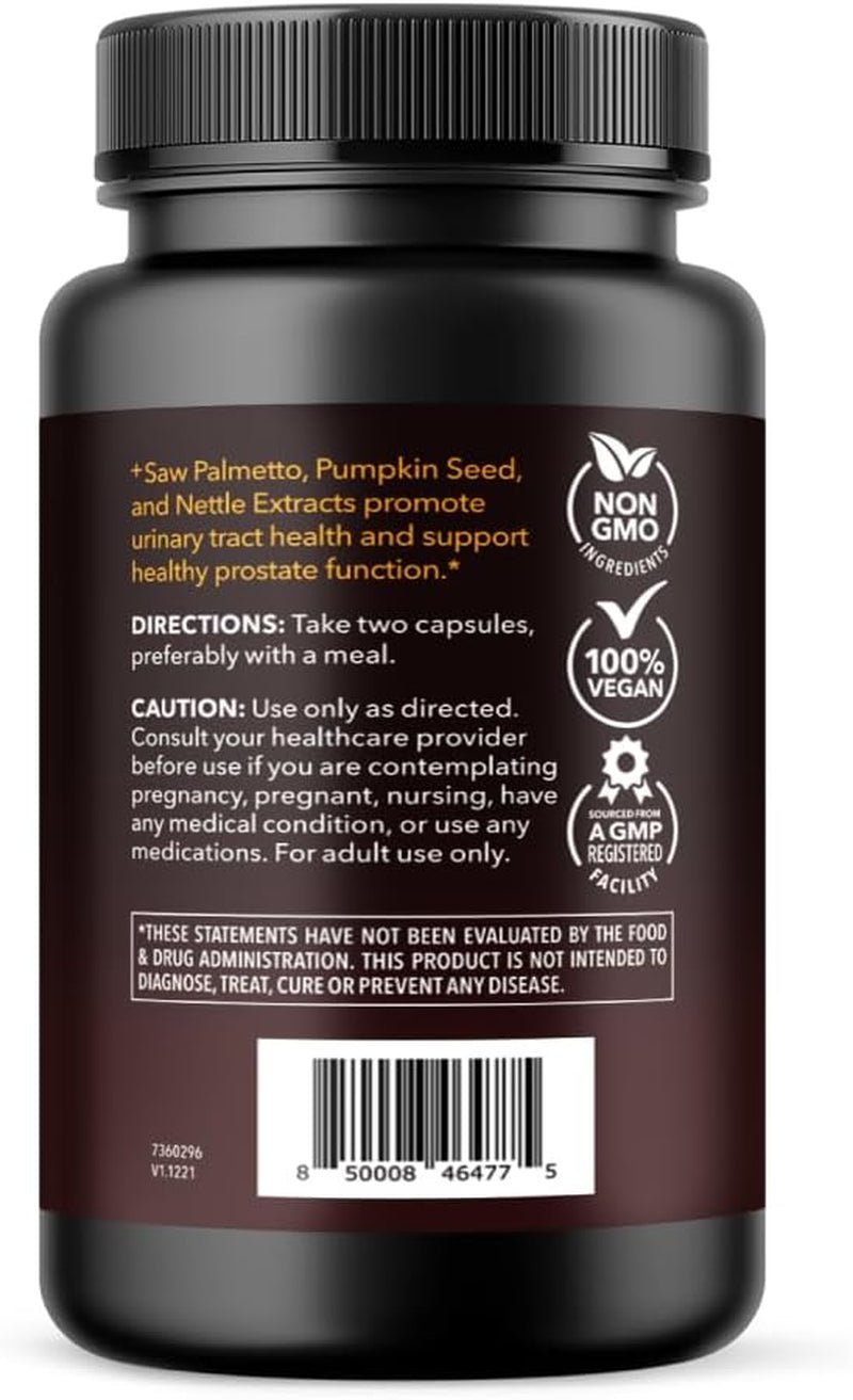 Saw Palmetto Supplement with Stinging Nettle & Pumpkin Seed Extract – Vegan, Non - GMO – 60 Capsules - Vitamen Store